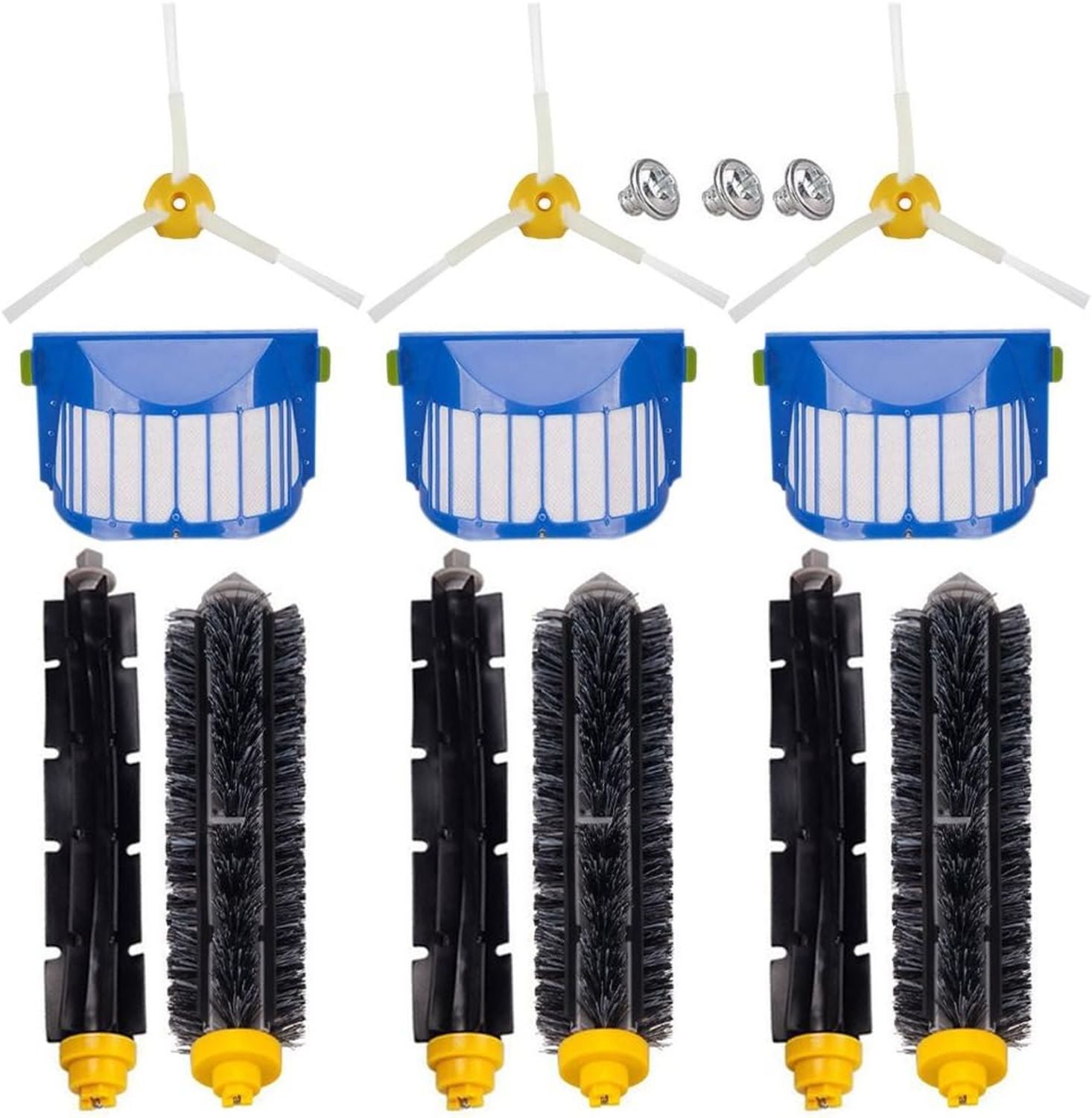 Hochwertige BettaWell geeignet fuer iRobot Roomba 600 620 630 650 660 770 780 790 Robotic Staubsauger Teile Replenishment Mega Zubehoer eingezogen und flexibel Schlaegel Pinsel 3 armig Pinsel Aero VAC Filter Kits Variante 160