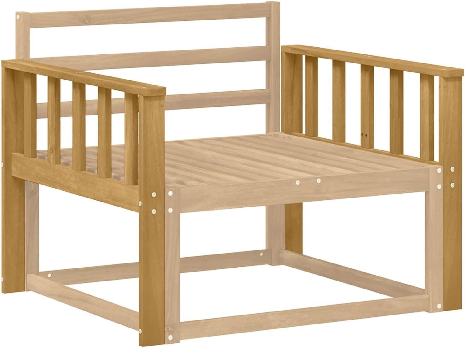 Hochwertige Armlehnenmodul 2 pcs Weiss 80 x 6 x 61 cm Massivholz Akazie Armlehnenmodul robuster Zubehoer funktional geeignet fuer drinnen oder draussen toll fuer Gartenmoebel Variante 565