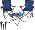 Hochwertige ecosa Campingstuhl Set ausgestattet mit 3 teilig 2 Klappstuehle Campingtisch faltbar Campingmoebel Set tragbar mit Tragetasche bis 150 kg geeignet fuer Camping Balkon 2er Set mit Variante 510