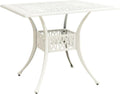 Weisser Gartentisch mit Rattan Optik aus Kunststoff 90x90x73 cm Variante 769