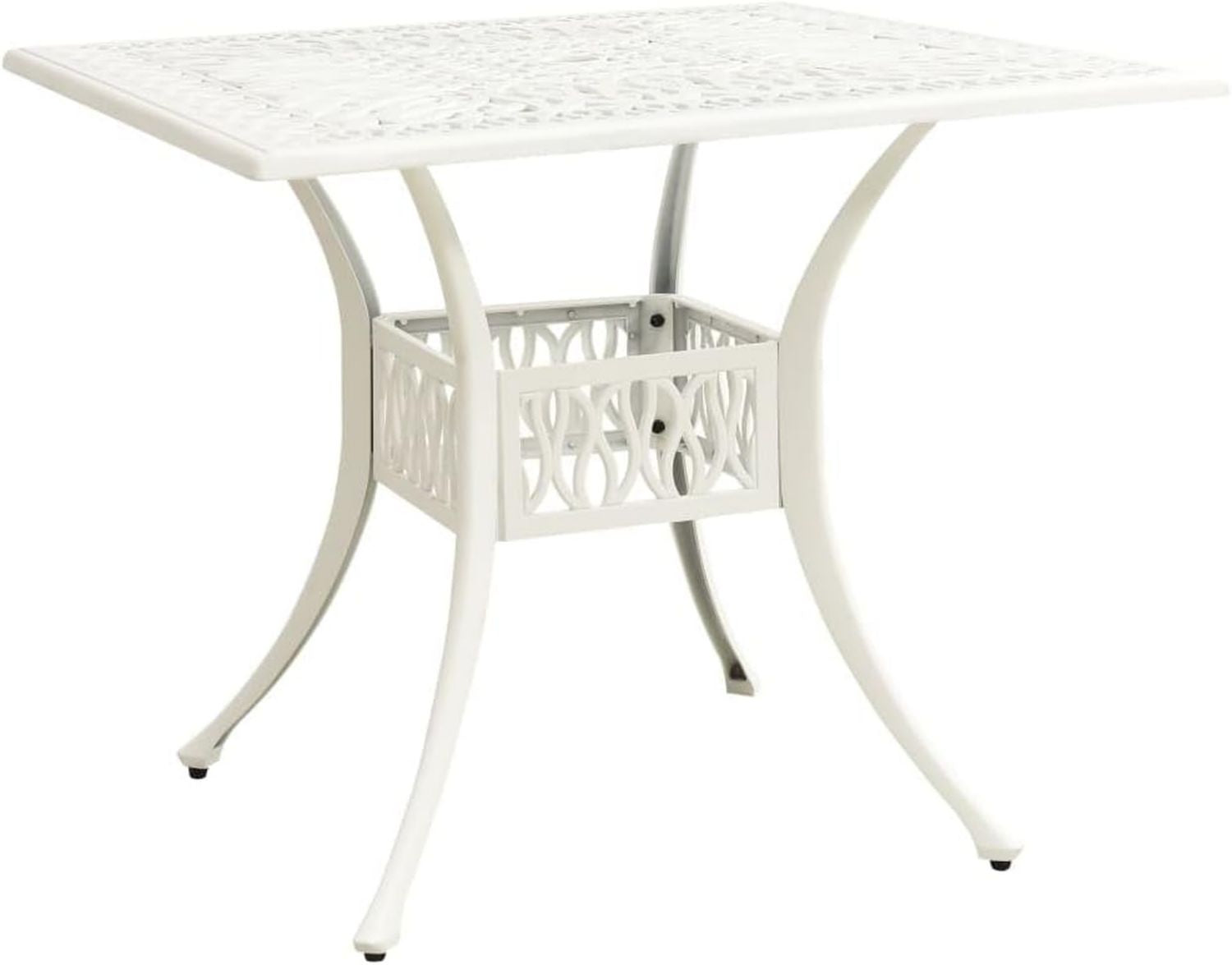 Weisser Gartentisch mit Rattan Optik aus Kunststoff 90x90x73 cm Variante 769